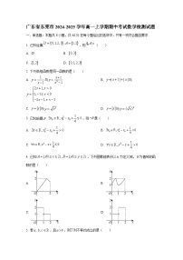 广东省东莞市2024-2025学年高一上册期中考试数学检测试题