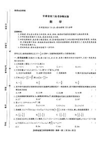 2025甘肃省高三上学期12月高考诊断考试数学试题扫描版含解析