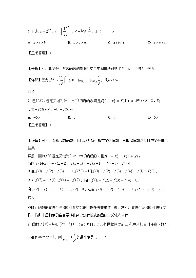 2024-2025学年江苏省连云港市灌云县高一上册期末数学检测试卷(附解析)第3页