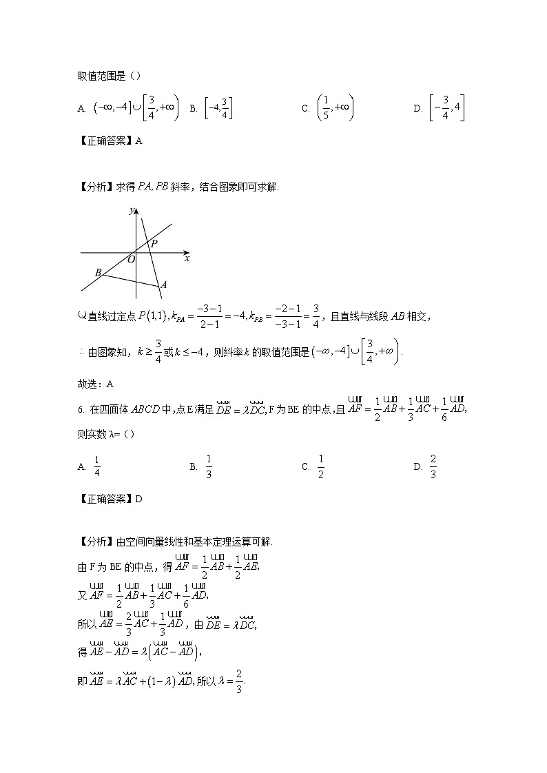 2024-2025学年内蒙古乌兰浩特市高二上学期期中考试数学检测试卷(附解析)第3页