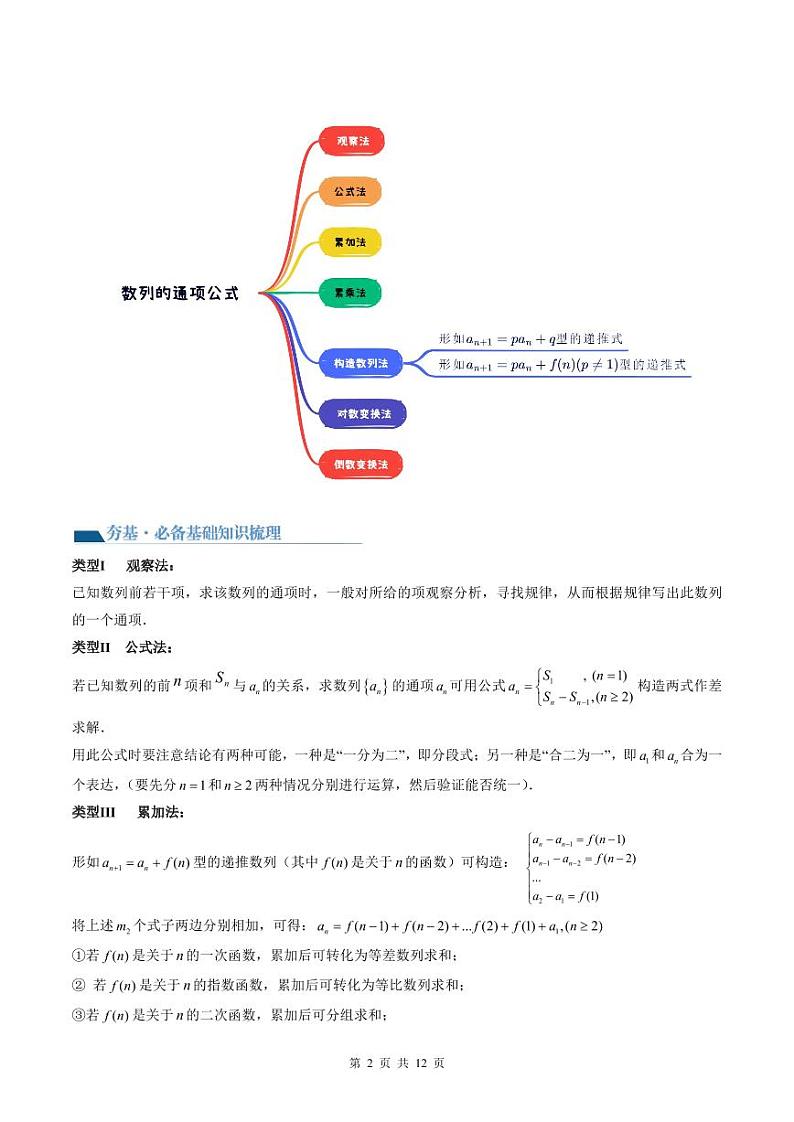 (寒假)2024-2025学年高二数学寒假提升讲义+随堂检测 第05课 数列的通项公式(原卷版)第2页