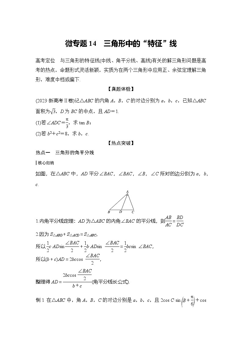 微专题14 三角形中的“特征”线第1页