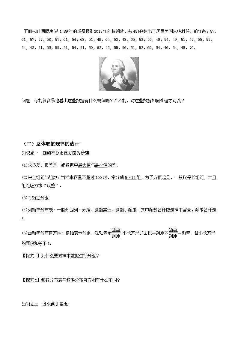 人教A版高中数学(必修第二册)导学案9.2.1总体取值规律的估计(原卷版)第2页