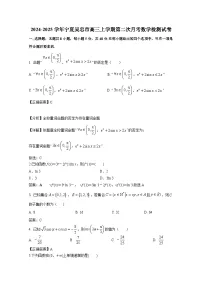 2024-2025学年宁夏吴忠市高三上册第二次月考数学检测试卷（附解析）