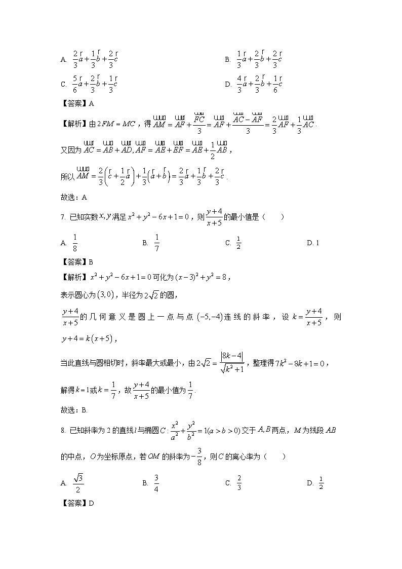 2023~2024学年湖南省衡阳市衡阳县高二上1月期末考试数学试卷(解析版)第3页