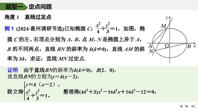2025高考数学一轮复习-高考难点突破系列(二)圆锥曲线中的综合问题-第二课时 定点、定线与定值【课件】第2页