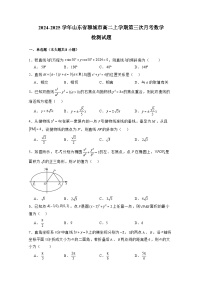 2024-2025学年山东省聊城市高二上学期第三次月考数学检测试题（附解析）