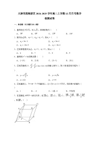 天津市滨海新区2024-2025学年高二上学期12月月考数学检测试卷（附解析）