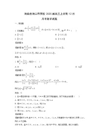 2025届海南省海口市某校高三上学期12月月考数学试卷（解析版）