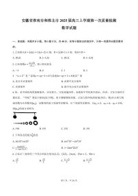 安徽省淮南市、淮北市2025届高三高考第一轮复习-数学试题+答案