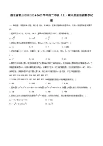 湖北省部分市州2024-2025学年高二年级（上）期末质量监测数学试题（含解析）