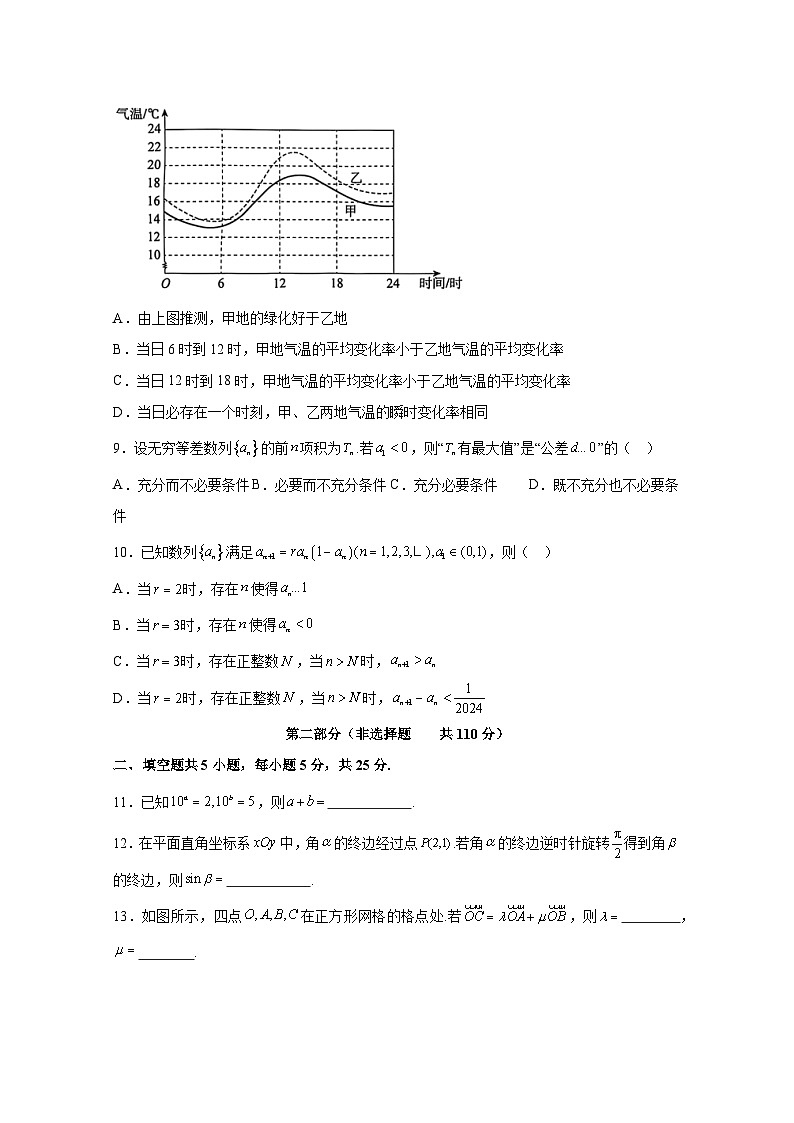 2024-2025学年北京市海淀区高三上学期期中联考数学检测试题第2页
