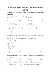 2024-2025学年河北省石家庄市高三上学期10月联考数学模拟检测试题