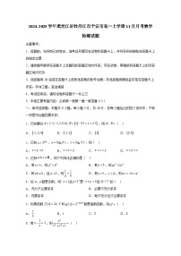 2024-2025学年黑龙江省牡丹江市宁安市高一上学期11月月考数学检测试题（含解析）