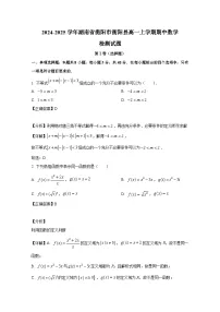 2024-2025学年湖南省衡阳市衡阳县高一上学期期中数学检测试题（含解析）