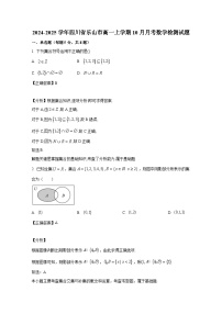2024-2025学年四川省乐山市高一上学期10月月考数学检测试题（含解析）