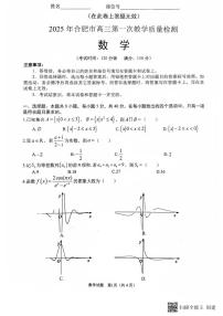 2025年合肥市高三第一次教学质量检测 数学试卷及参考答案