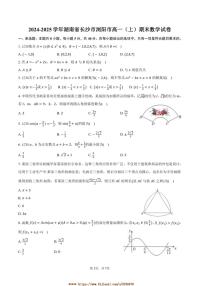 2024～2025学年湖南省长沙市浏阳市高一上期末数学试卷(含答案)