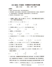 海南省海口市海南华侨中学2024-2025学年高二上学期1月期末考试数学试题