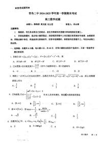 山东省青岛第二中学2024-2025学年高三上学期期末考试数学试题