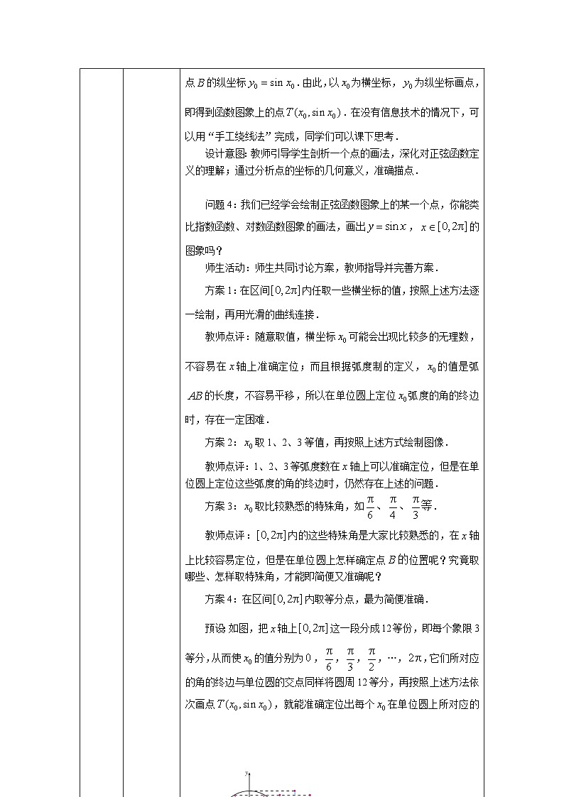 人教A版(2019)高一数学必修第一册正弦函数、余弦函数的图象-教学设计第3页