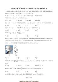 2025届甘肃省多校高三上1月期末联考(月考)数学试卷(含答案)