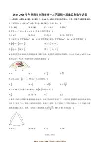 2024～2025学年湖南省长沙市浏阳市高一上期末质量监测数学试卷(含答案)