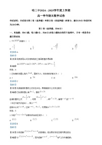 黑龙江省哈尔滨市第三中学2024-2025学年高一上学期期末考试数学试卷（Word版附解析）