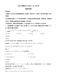 重庆市第八中学2025届高三上学期12月月考数学试卷（Word版附解析）