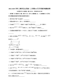 2024-2025学年上海市宝山区高二上册10月月考数学检测试卷（含解析）