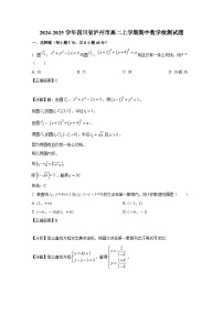 2024-2025学年四川省泸州市高二上册期中数学检测试题（附解析）