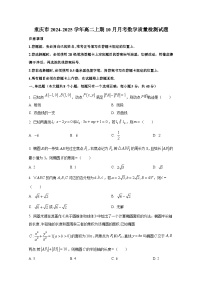 重庆市2024-2025学年高二上期10月月考数学质量检测试题