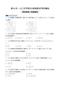 新高考数学一轮复习讲练测第05讲 一元二次不等式与其他常见不等式解法（练习）（2份，原卷版+解析版）