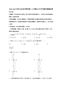 2024-2025学年山东省日照市高三上册10月月考数学检测试卷