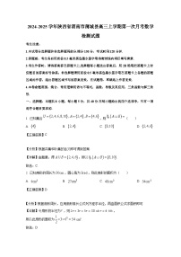 2024-2025学年陕西省渭南市蒲城县高三上册第一次月考数学检测试题（附解析）
