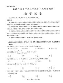 广东省茂名市2025届高三年级高考模拟第一次综合测试数学+答案