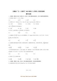 2025届安徽省“天一大联考(月考)”高三上1月期末检测数学试卷(含答案)