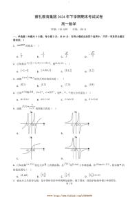 2024～2025学年湖南省长沙市雅礼中学高一上期末考试数学试卷(含答案)