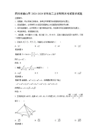 2023~2024学年四川省眉山市高二上期末考试数学试卷（解析版）