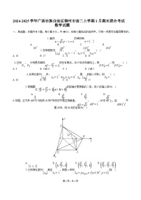 广西壮族自治区柳州市2024-2025学年高二上学期1月期末联合考试数学试卷（Word版附解析）