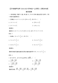 辽宁省葫芦岛市2024-2025学年高一上学期1月期末考试数学试卷（解析版）