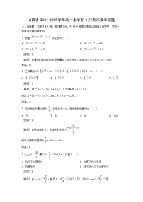 山西省2024-2025学年高一上学期1月期末数学试题（解析版）
