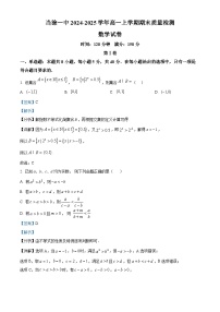 安徽省马鞍山市当涂第一中学2024-2025学年高一上学期期末质量检测数学试题 (解析版)