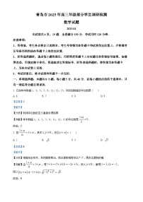 山东省青岛市2025届高三上学期部分学生调研检测（1月）数学试题（解析版）
