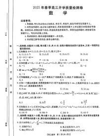 广西壮族自治区桂林市2025届高三下学期春季开学质量检测卷-数学试卷+答案