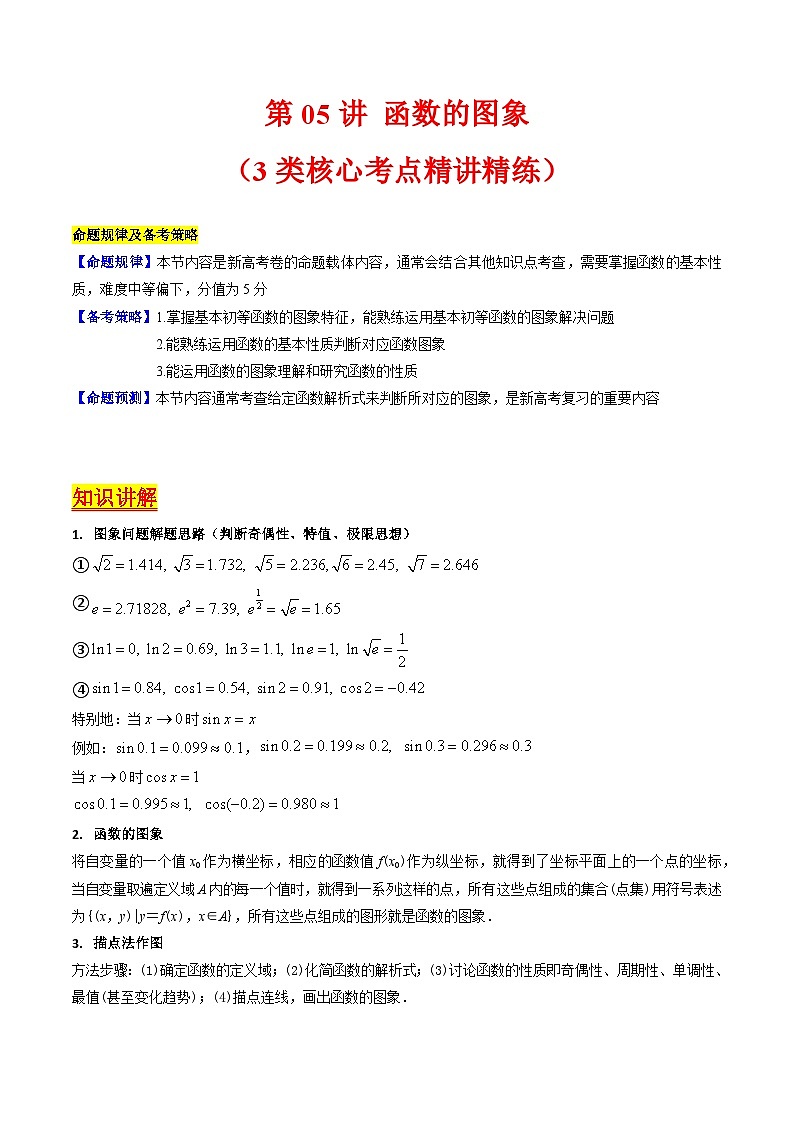 2025高考数学专项讲义第05讲函数的图象(学生版+解析)第1页