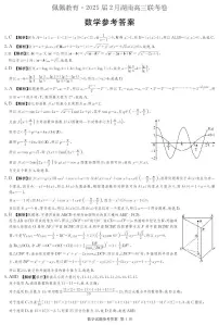 佩佩教育2025届2月湖南高三联考数学试卷及参考答案