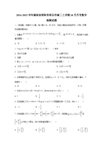 2024-2025学年湖南省邵阳市邵东市高三上学期10月月考数学检测试题