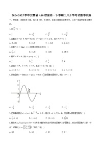 2024-2025学年安徽省A10联盟高一下学期2月开学考试数学试卷（含答案）