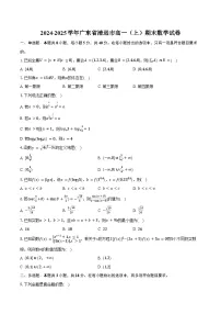 2024-2025学年广东省清远市高一（上）期末数学试卷（含答案）